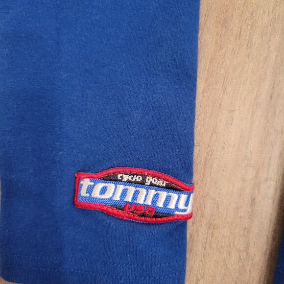 Vintage  Tommy Hilfiger Cycling Jersey Blue  with TH Patch Rare Mens Large - Picture 6 of 10